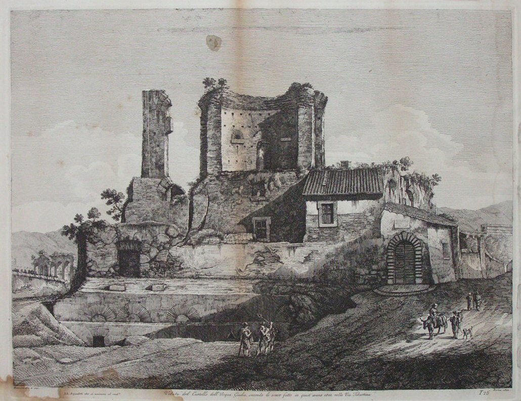 Etching - Veduta del Castello dell'Acqua Giulia - Rossini